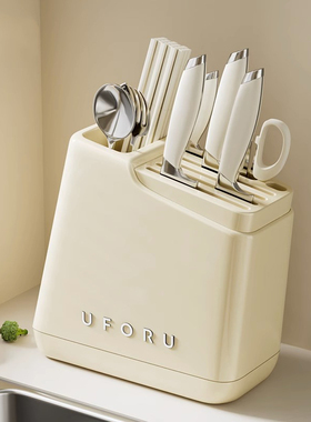 日本KGL刀架置物架多功能家用厨房2023新款筷子筒刀架一体收纳盒