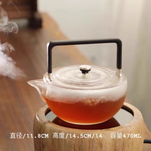 缘石台天然熔炼水晶煮水壶半日闲茶壶纯手工雕刻耐高温功夫茶具