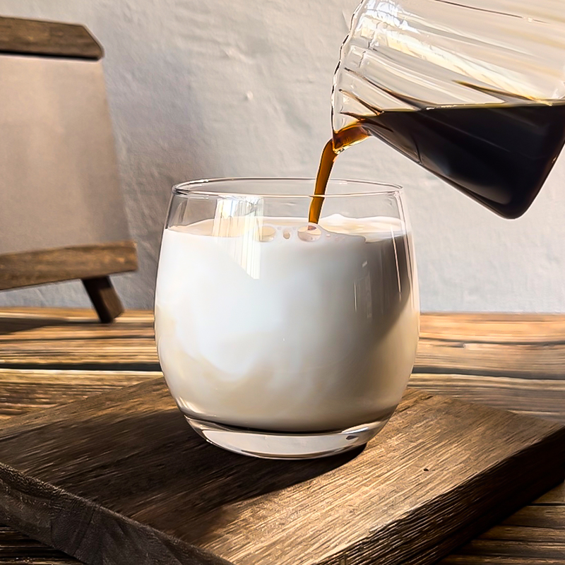 ins圆圆拿铁杯简约咖啡杯玻璃杯
