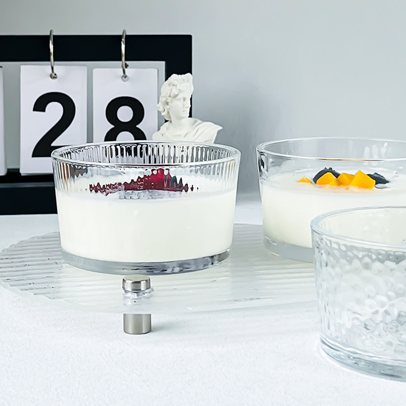 玻璃甜点碗燕窝碗圆碗ins早餐碗燕麦碗冰淇淋酸奶碗布丁杯甜品碗