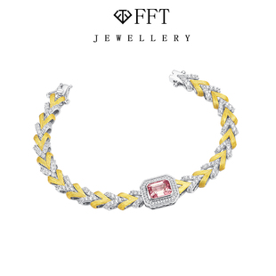 古巴链多色人工彩蓝宝手链女帕拉伊巴手链宫廷复古风高级感手表链