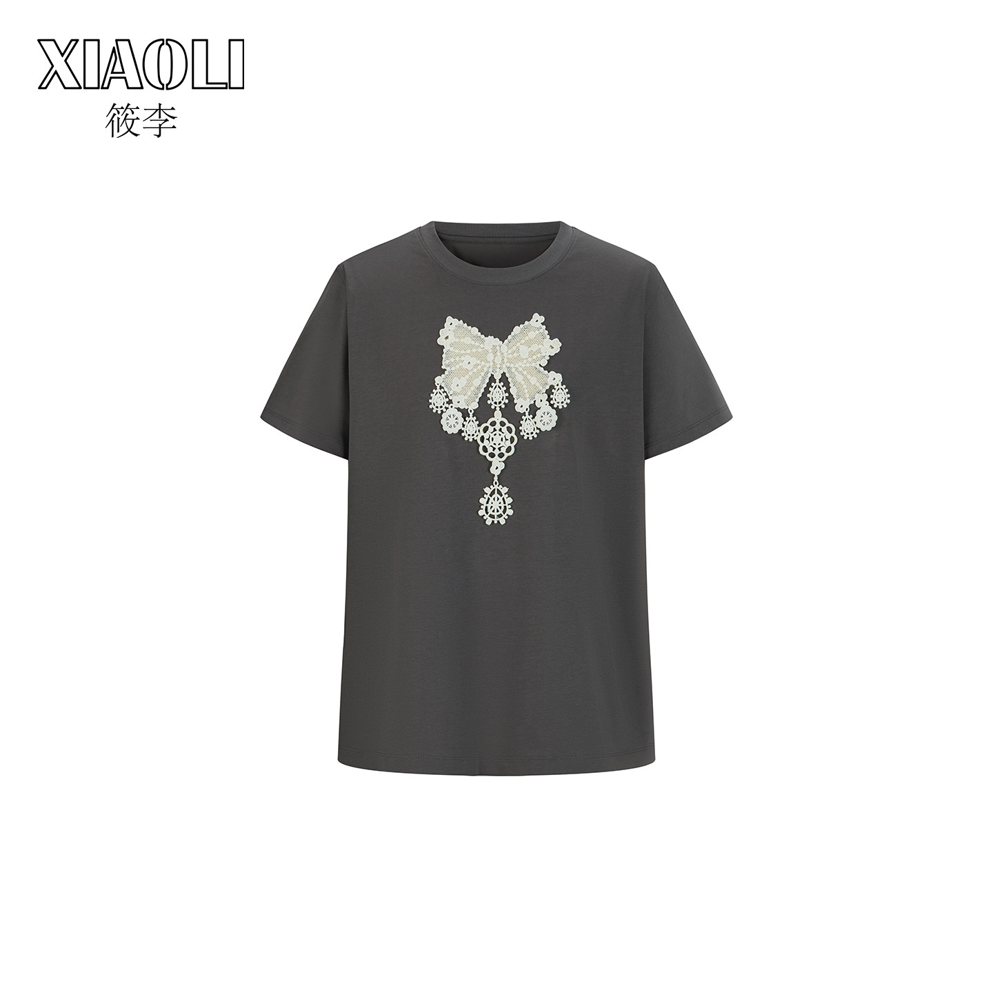 短袖休闲全棉可爱镂空蝴蝶结T恤