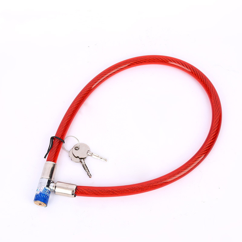 自行车锁钢丝锁山地车p防盗锁老式环形锁可伸缩死飞圆圈钢缆防盗