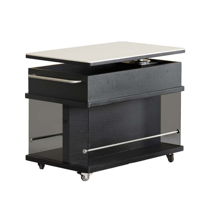 轻奢实木可升降茶几客厅家用小户型阳台茶台桌现代简约移动边柜