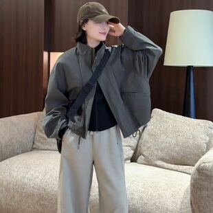 欧货立领冲锋衣外套女2025秋季 小个子今年流行棒球服夹克上衣 新款