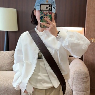 夹克上衣 设计感百搭韩版 2026春季 小个子圆领棒球服短外套女新款