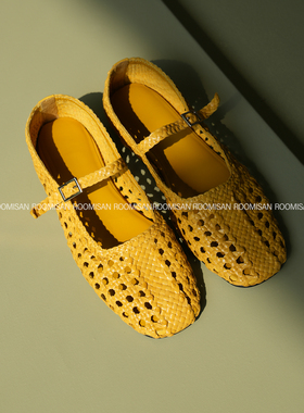 ROOMISAN 2025AW New Product法式镂空编织玛丽珍平底凉鞋女25406