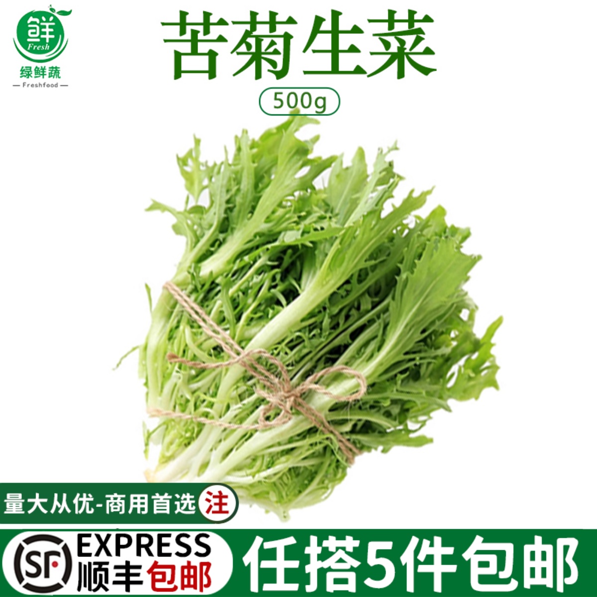 苦菊生菜新鲜苦细叶生菜苦叶生菜西餐健身轻食沙拉蔬菜生500g
