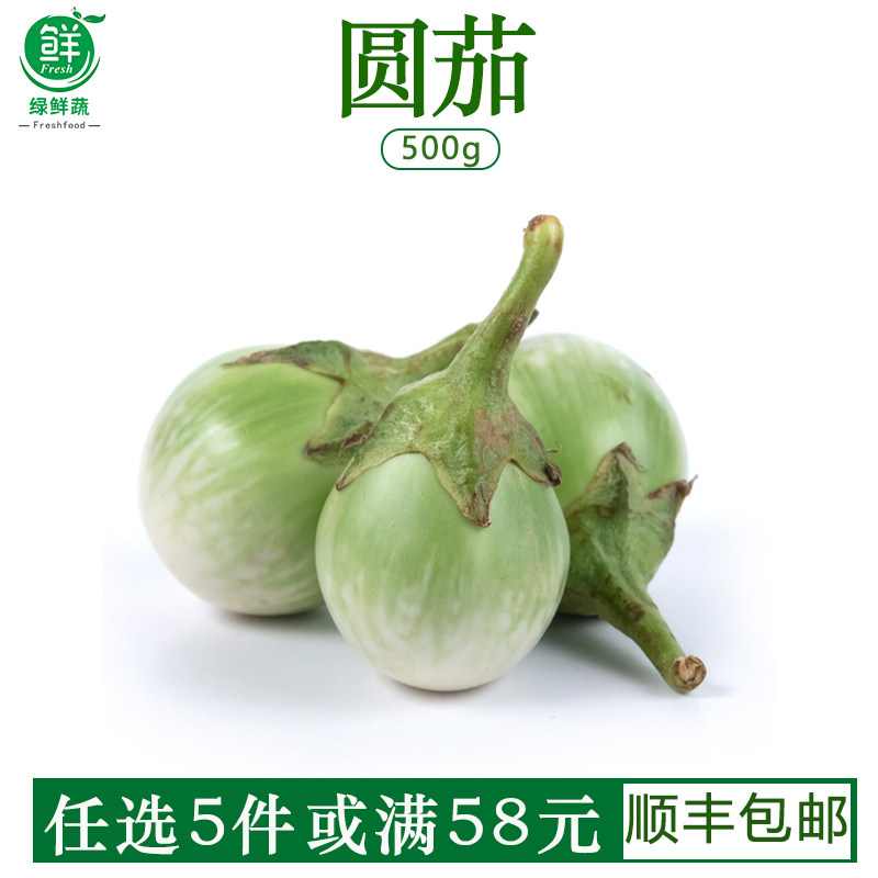 新鲜圆茄500g 大圆茄 幼茄茄子绿咖喱配料泰式东南亚食材绿圆茄子