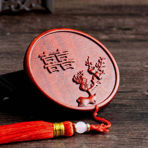 岛木文化古风雕花木镜