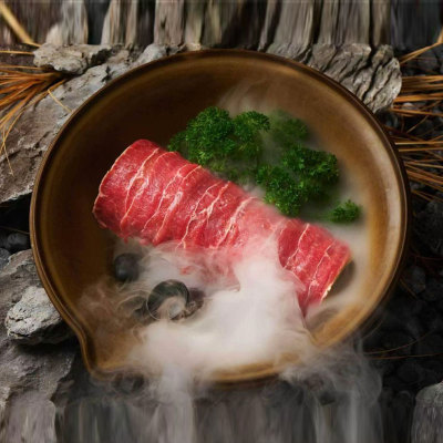 山缓缓三出山创意火锅店同款摆盘网红山野风拼盘陶瓷有嘴长方鱼盘