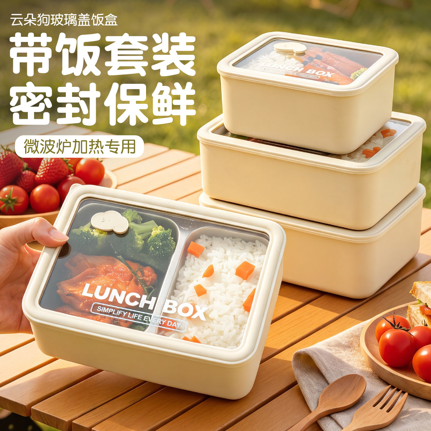 不锈钢保温饭盒上班族微波炉加热专用食堂打饭小学生带饭便当餐盒