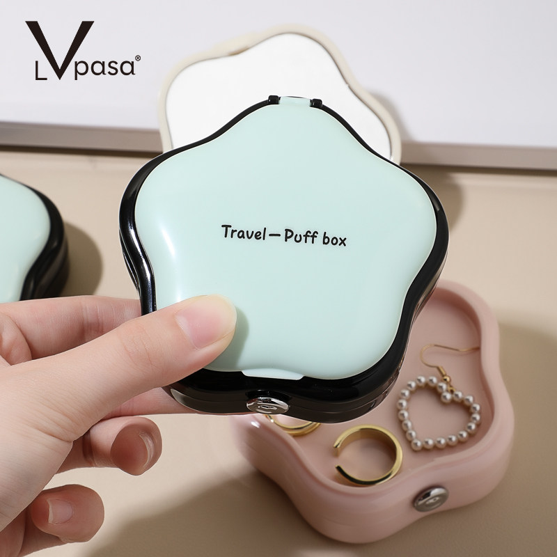 透气粉扑收纳盒补妆镜防尘翻盖盒子气垫收纳透气便携带气孔空盒子,收纳整理,美妆蛋收纳盒/架,淘宝优惠券,粉丝福利购,淘宝优惠卷
