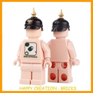 一战积木德人仔头盔帽子普鲁士兵尖顶盔武器场景配件小颗粒