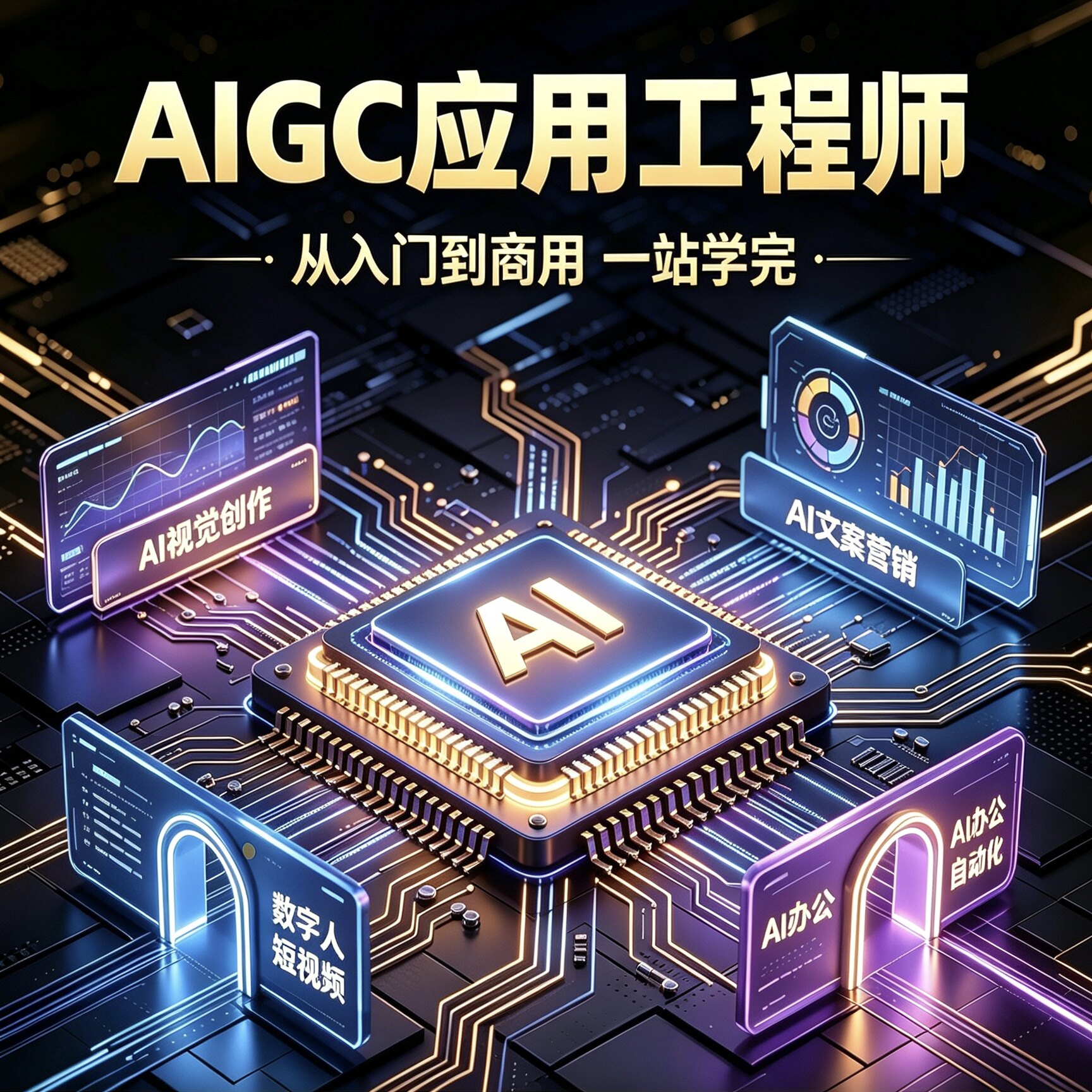 AIGC应用工程师完整网课 网盘一次性发放全套课件无额外费用
