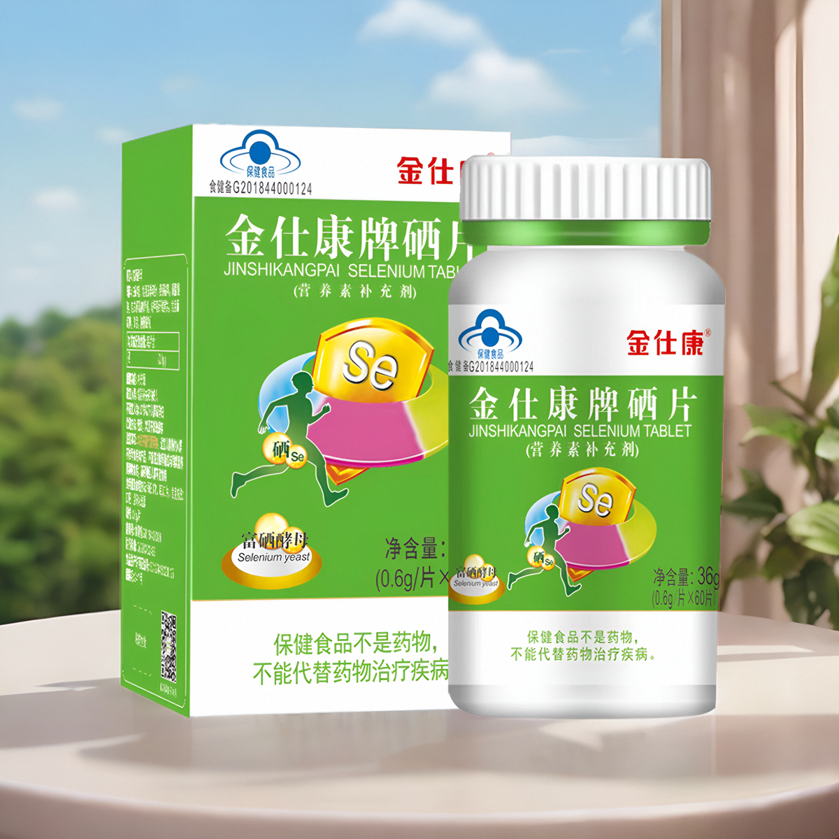 拍2发3瓶同款】金仕康硒片补硒富硒酵母片60粒正品成人硒元素硒片