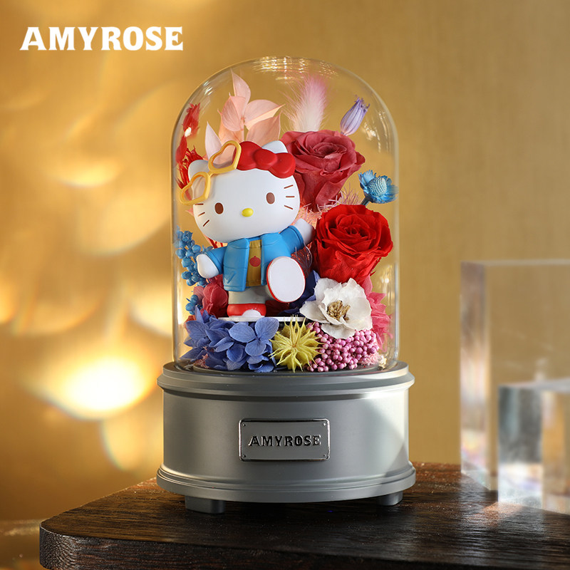 永生花HelloKitty蓝牙摆件礼物图片