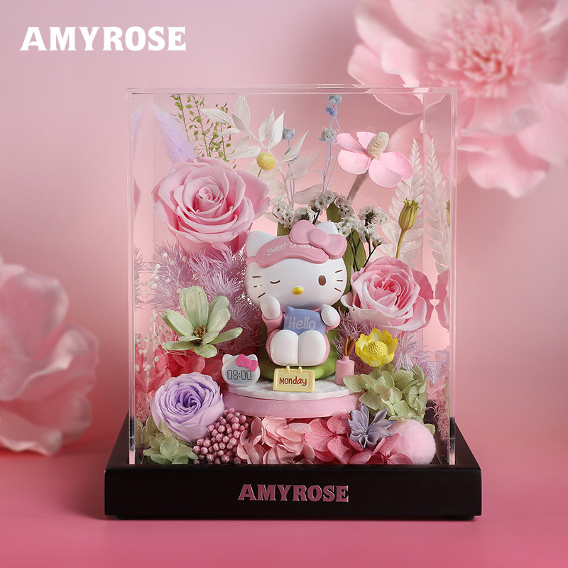 永生花hellokittyKT猫创意礼盒摆件结婚教师节礼物生日送女友图片