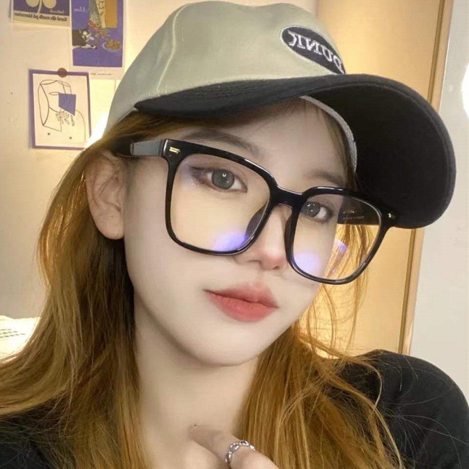 方形黑色近视眼镜女潮ins风网红素颜圆脸大脸显瘦眼镜框可配度数