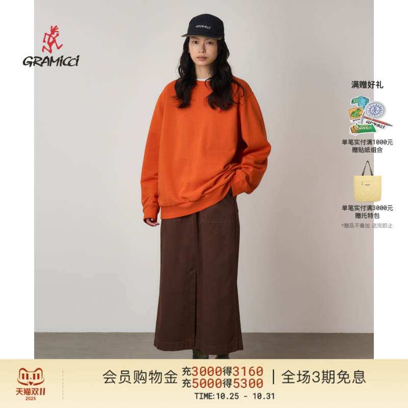 GRAMICCI小野人25秋刺绣小野人LOGO圆领套头卫衣G308-FT