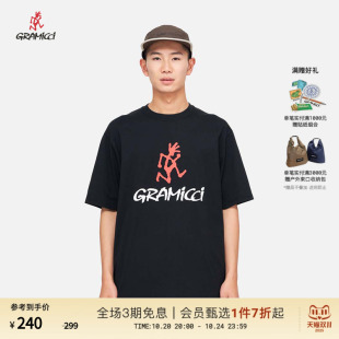 T097 男友风T恤G4SU GRAMICCI小野人 情侣品牌LOGO男女圆领短袖