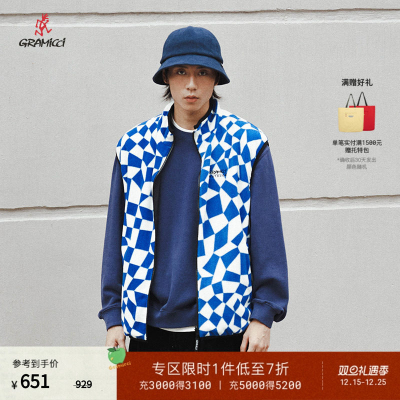 GRAMICCI小野人 男女同款两面穿情侣外套背心G2FU-J041