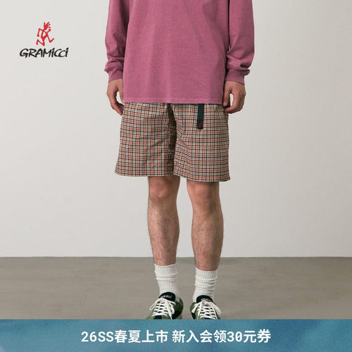 【26新款】GRAMICCI小野人尼龙户外防晒格纹休闲短裤子G6SM-P042
