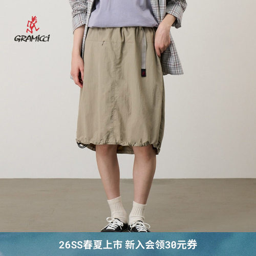 【26新款】GRAMICCI小野人春夏防晒女款尼龙中长短裙子G6SW-SK077