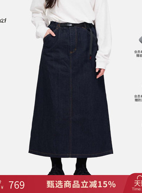 GRAMICCI小野人春日穿搭牛仔百搭休闲个性半身裙子女G5SW-SK088