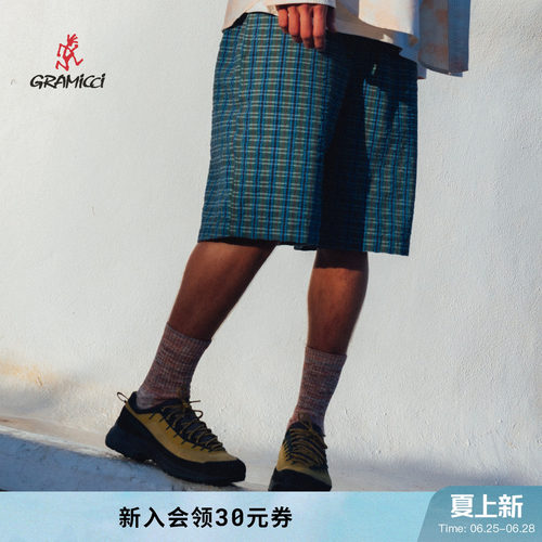 【26新款】GRAMICCI小野人男士休闲夏季格纹短裤G6SM-P022