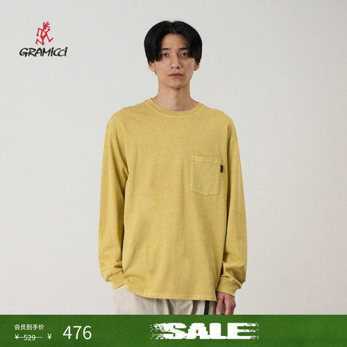 【季末折扣】GRAMICCI小野人男女夏休闲纯棉长袖T恤G4FU-T093-PG