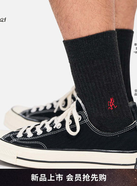 【25春】GRAMICCI小野人新品中筒袜三双装SX-M06纯色中筒袜袜子