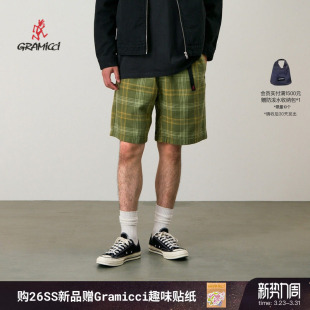 G6SM 棉麻格纹休闲短裤 GRAMICCI小野人男士 P017 26新款