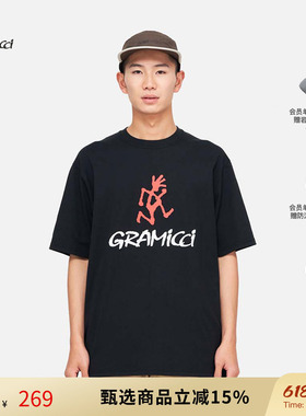 GRAMICCI小野人LOGO男女同款圆领夏季户外运动短袖T恤G4SU-T097