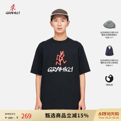 GRAMICCI小野人LOGO男女同款圆领夏季户外运动短袖T恤G4SU-T097