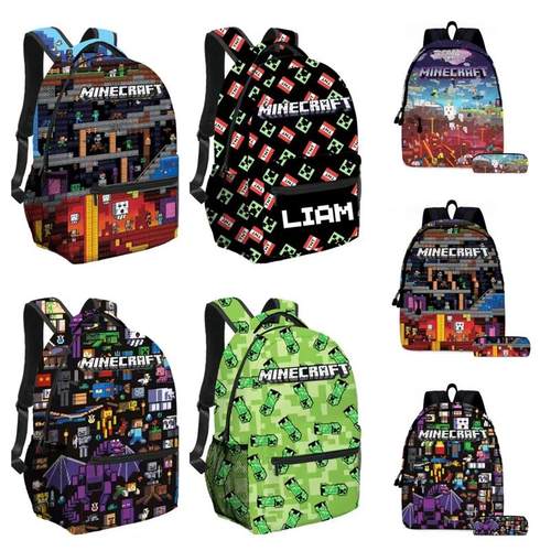 我的世界书包男生苦力怕双肩包Minecraft中小学生末影龙背包MC潮