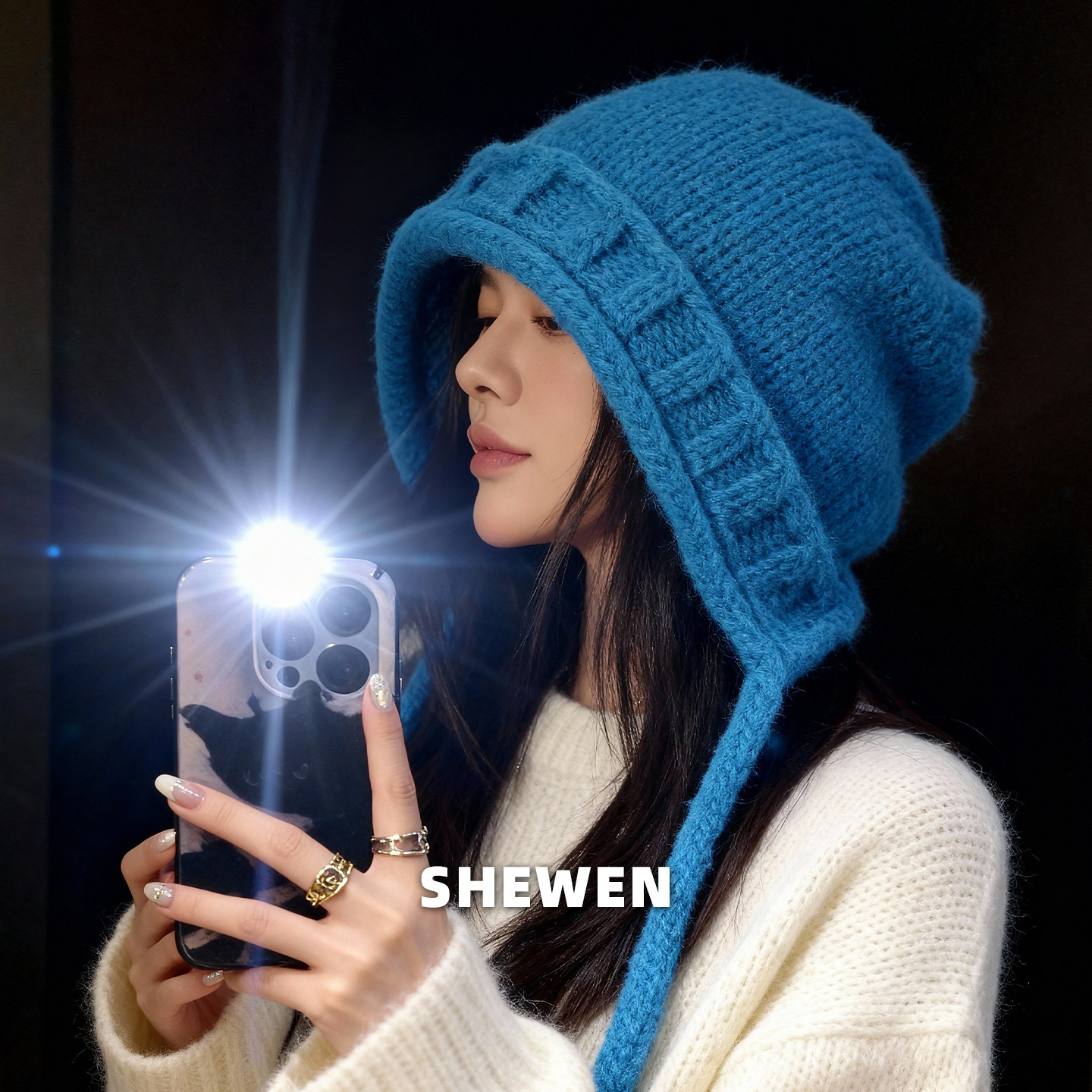 大头围针织帽子女款2025新款冬保暖护耳绑带毛线帽显脸小加绒百搭,服饰配件/皮带/帽子/围巾,帽子,淘宝优惠券,粉丝福利购,淘宝优惠卷