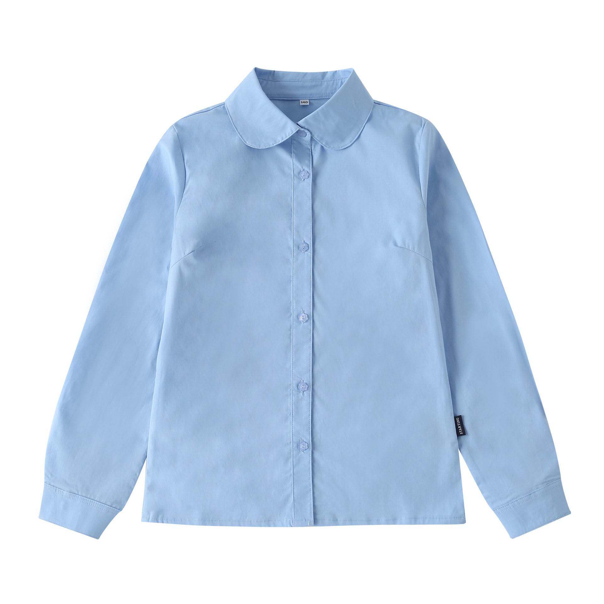 小学生英伦校服儿童衬衫T恤班服女童长袖打底蓝色衬衫纯棉园服T