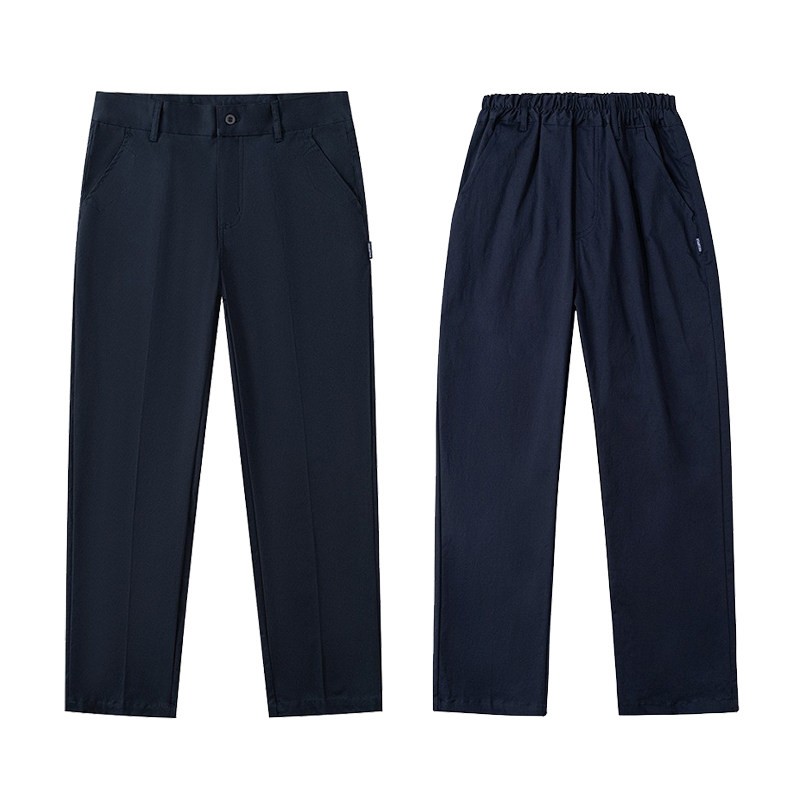 中小学生校服西裤半松紧长裤学院英伦园服直筒弹力藏青色春秋校裤