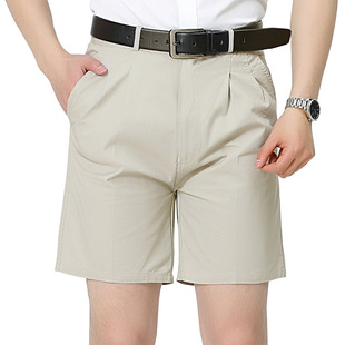 爸爸西装 短裤 薄款 中老年休闲短裤 中裤 中年宽松五分裤 男士 代发 男式