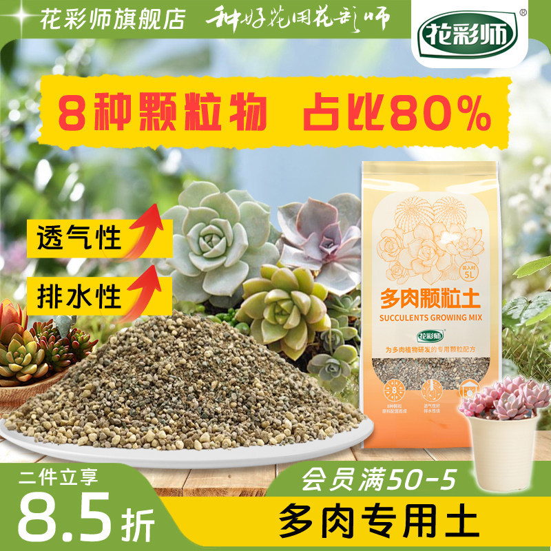 虹越花彩师多肉植物专用颗粒土营养土仙人球掌小盆栽进口鹿沼土