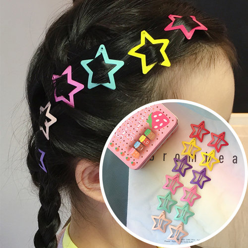 彩色星星发夹女可爱侧边夹