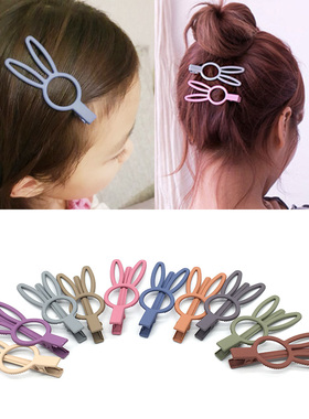 女童发夹兔耳朵夹子头饰侧边兔发卡刘海夹发饰女碎发夹儿童卡子
