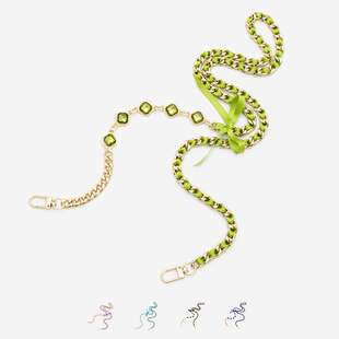 包包链条替换斜挎包带单买配件装 饰链包包镶水钻加长单肩背带链条