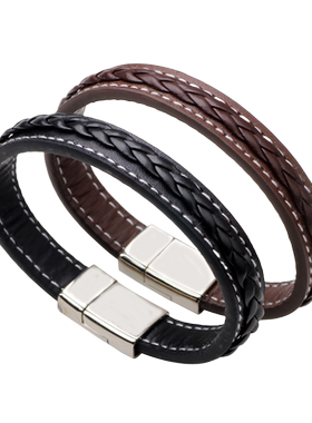 新款手链欧美风皮简约男