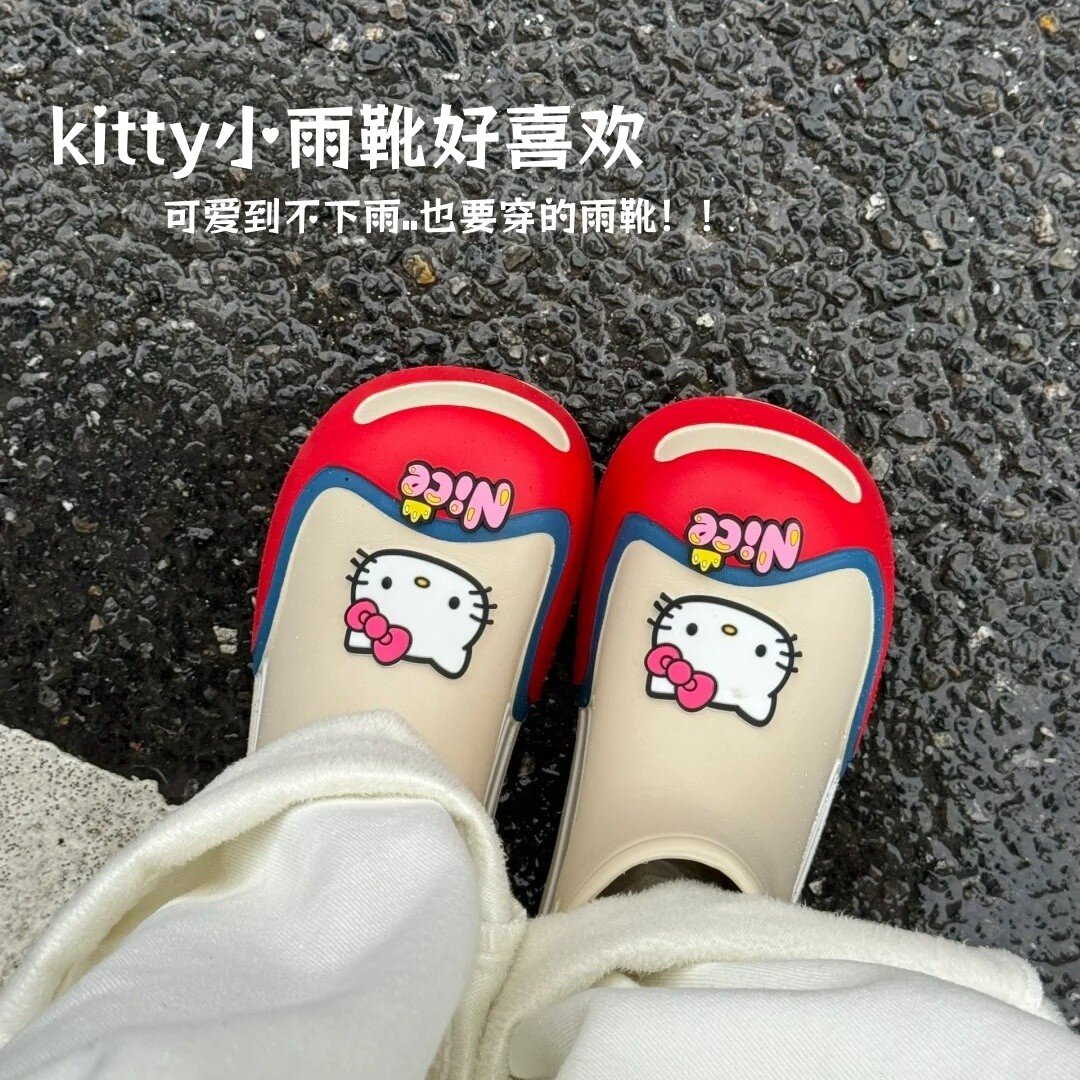 Kitty猫雨鞋可爱防水学生春夏雨靴胶鞋防滑耐磨时尚外穿百搭厚底