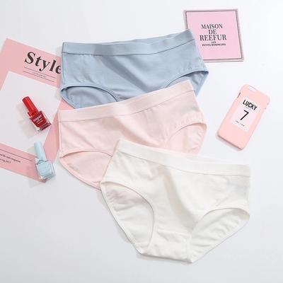 全棉抗菌中腰女士无痕中腰内裤