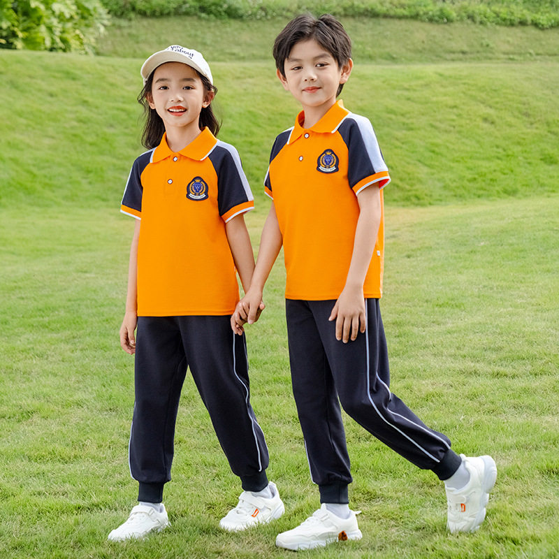 春季新款小学生班服两件套夏季校服男女幼儿园园服polo衫运动套装图片