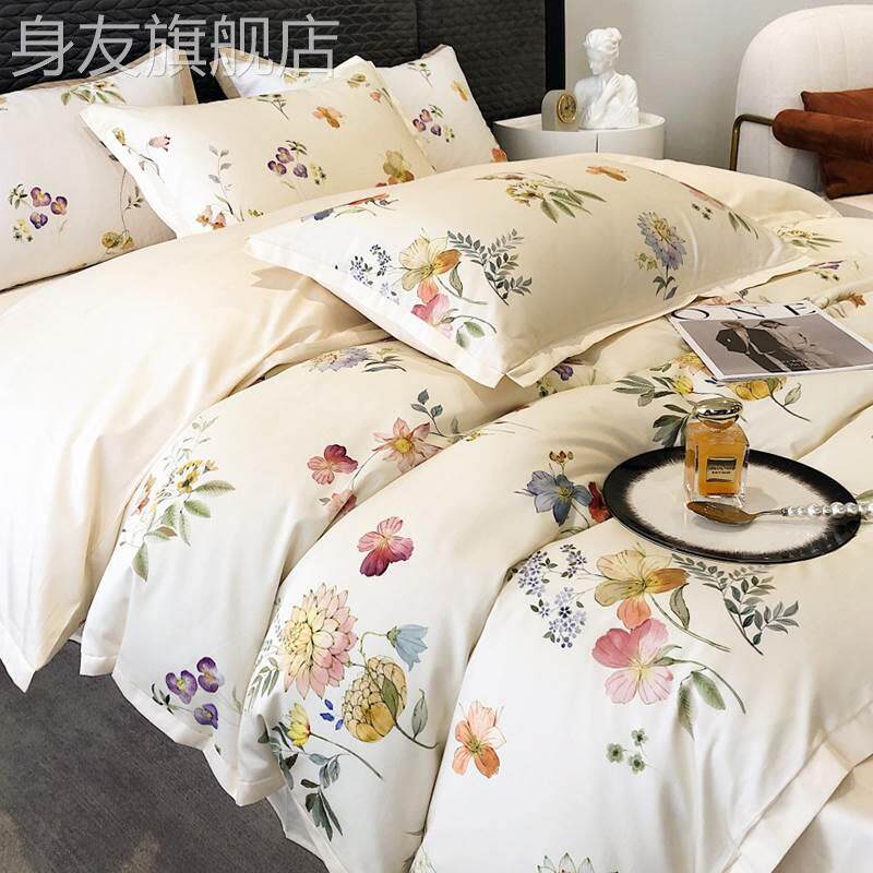 美式轻奢120支长绒棉四件套纯棉全棉数码印花1.8床上用品床单被套怎么看?