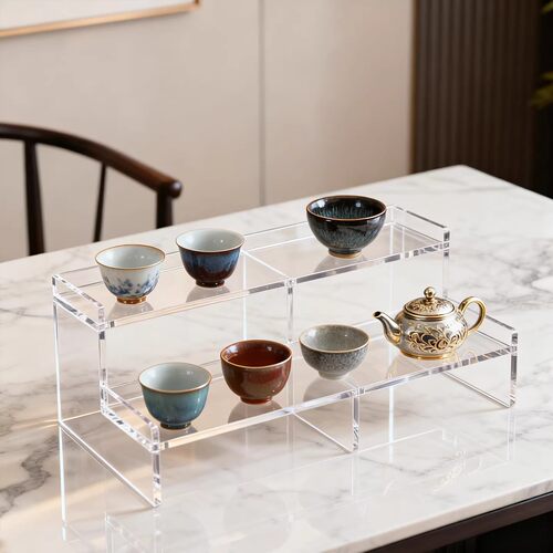 透明亚克力多层博古架茶具收纳架